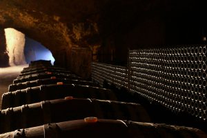 Totwein Barriques im Weingut